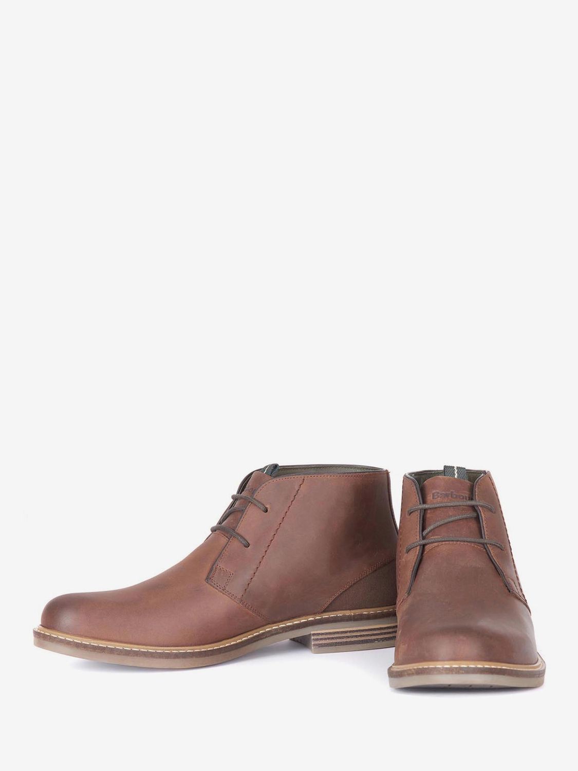 Barbour Redhead Leather Chukka Boots, Dark Tan at John Lewis & Partners