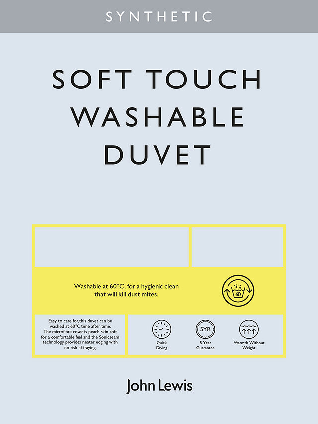 John Lewis Synthetic Soft Touch Washable Duvet, 13.5 Tog, Single