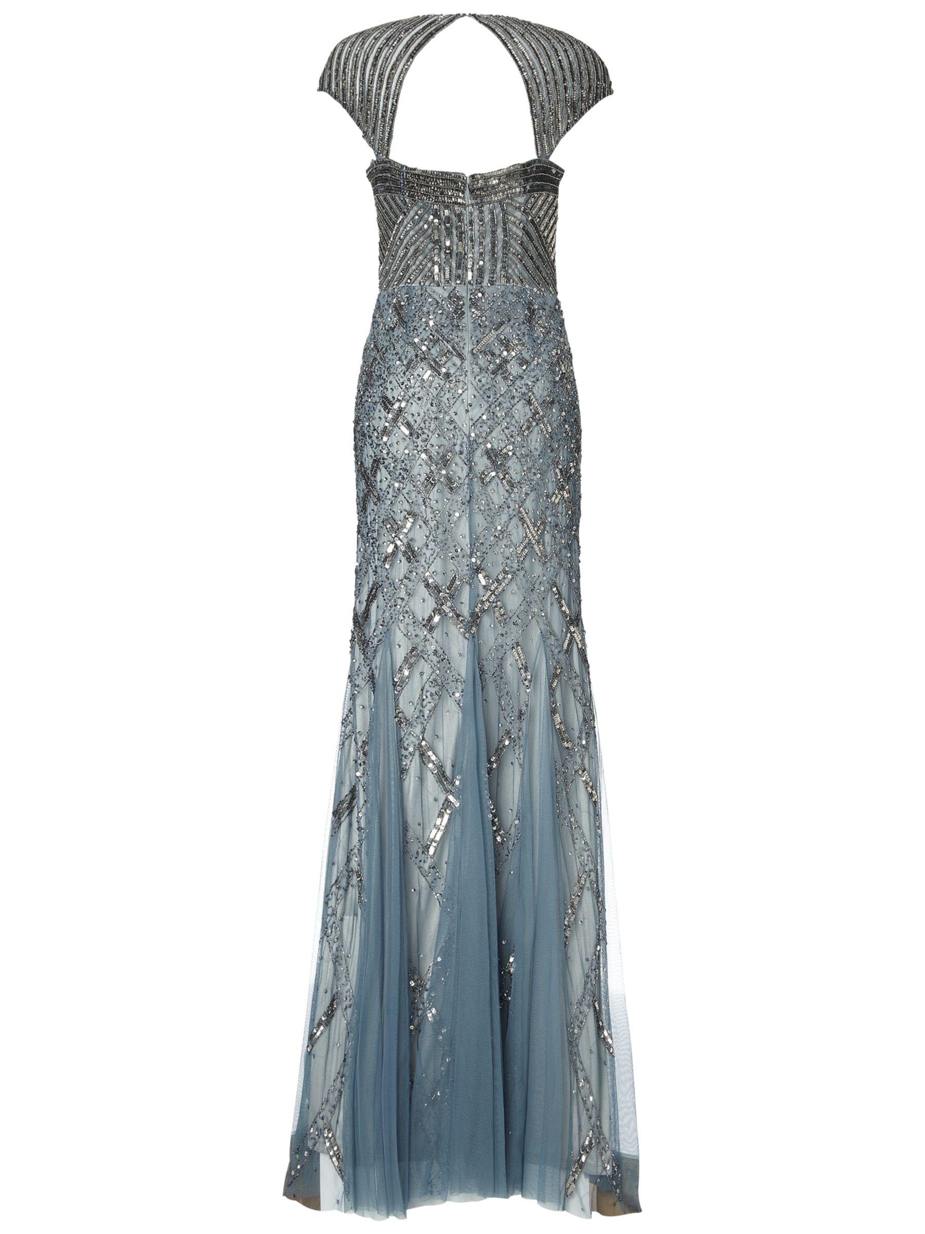Adrianna Papell Beaded Dress, Slate at John Lewis & Partners