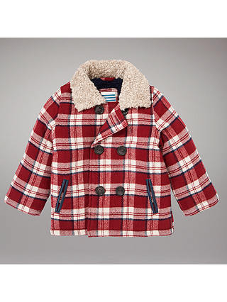 John Lewis & Partners Baby Checked Lumberjack Jacket, Red