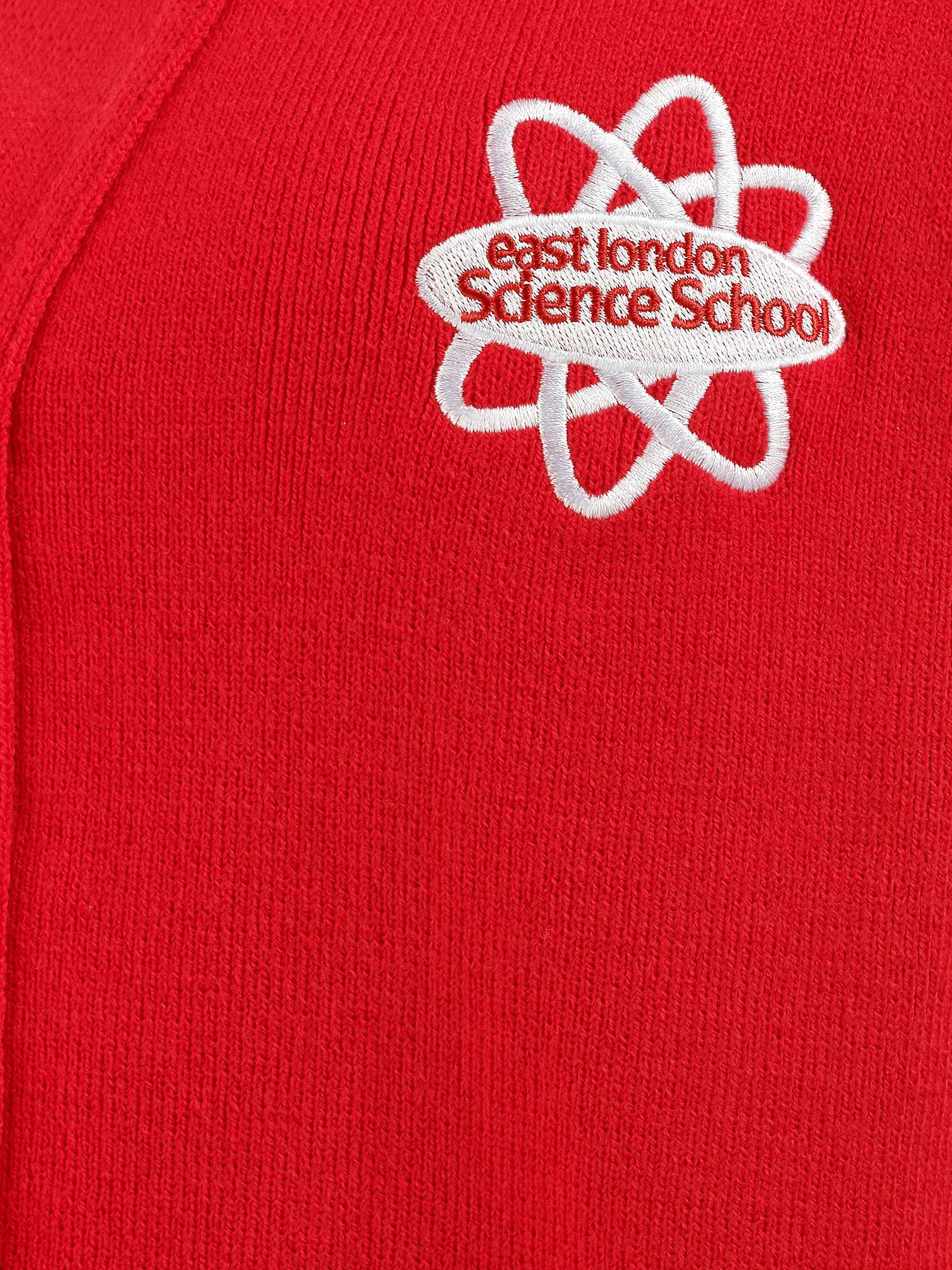 Buy East London Science School Girls' V-Neck Cardigan, Red Online at johnlewis.com