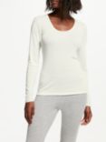 John Lewis Long Sleeve Thermal Pointelle Top, Ivory