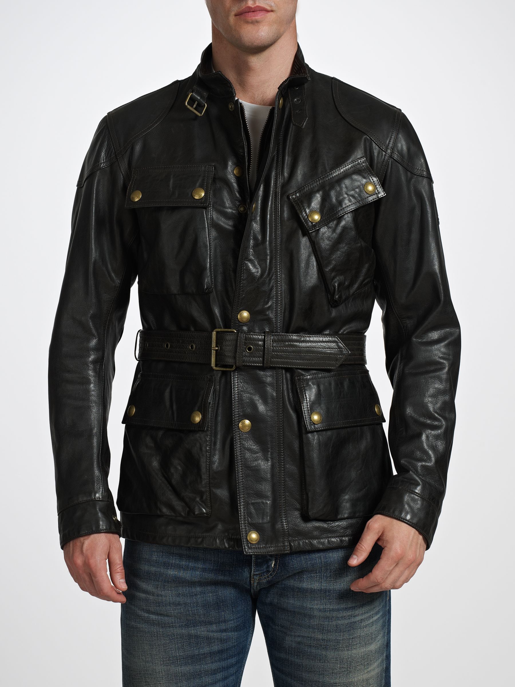 Belstaff Panther Leather Biker Jacket at John Lewis & Partners