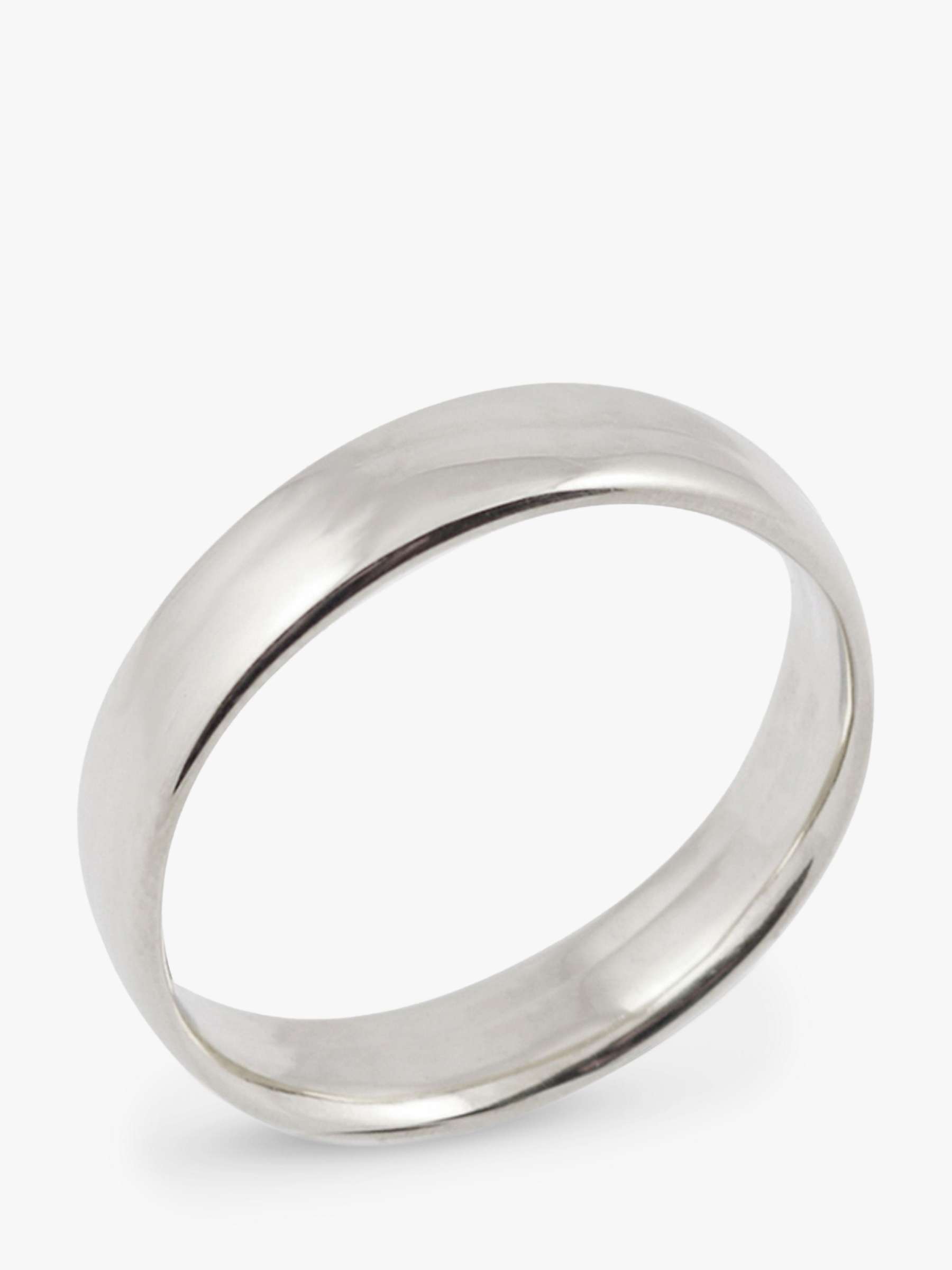 Buy E.W Adams 18ct White Gold 5mm Larger Sized Court Wedding Ring, White Gold Online at johnlewis.com