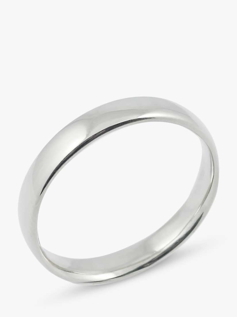 Buy E.W Adams Platinum 4mm Larger Sized Court Wedding Ring, Platinum Online at johnlewis.com