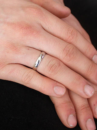 E.W Adams Platinum 4mm Larger Sized Court Wedding Ring, Platinum