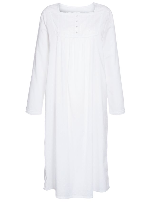 John Lewis Long Cotton Nightdress, White