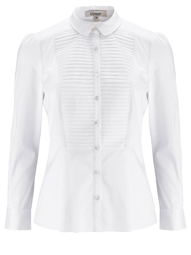 Somerset by Alice Temperley Pintuck Blouse, White at John Lewis & Partners