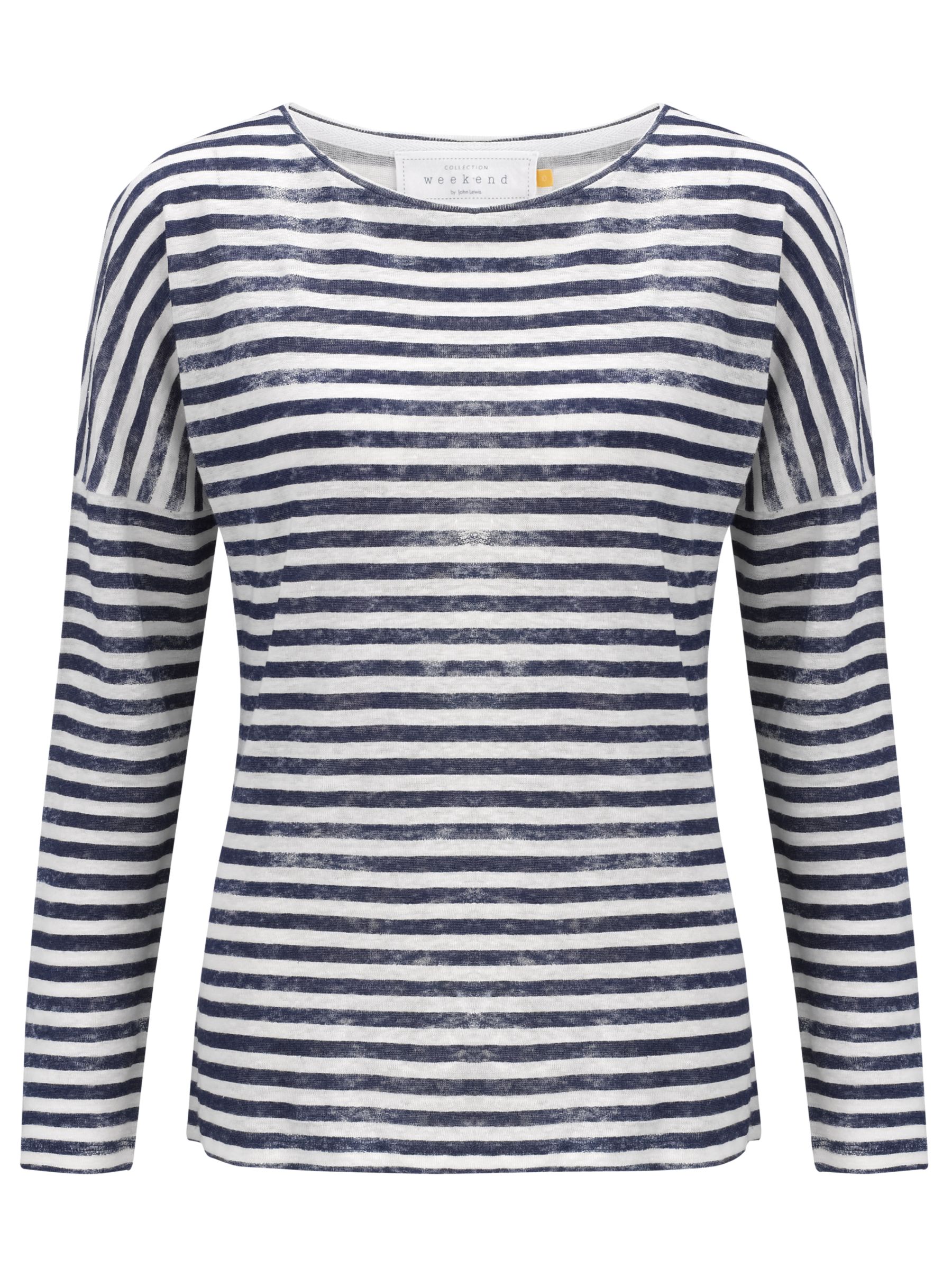 Collection WEEKEND by John Lewis Dropped Shoulder Stripe Top at John ...