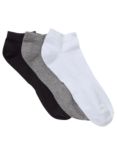 John Lewis Liner Socks, Pack of 3, Black/Grey/White