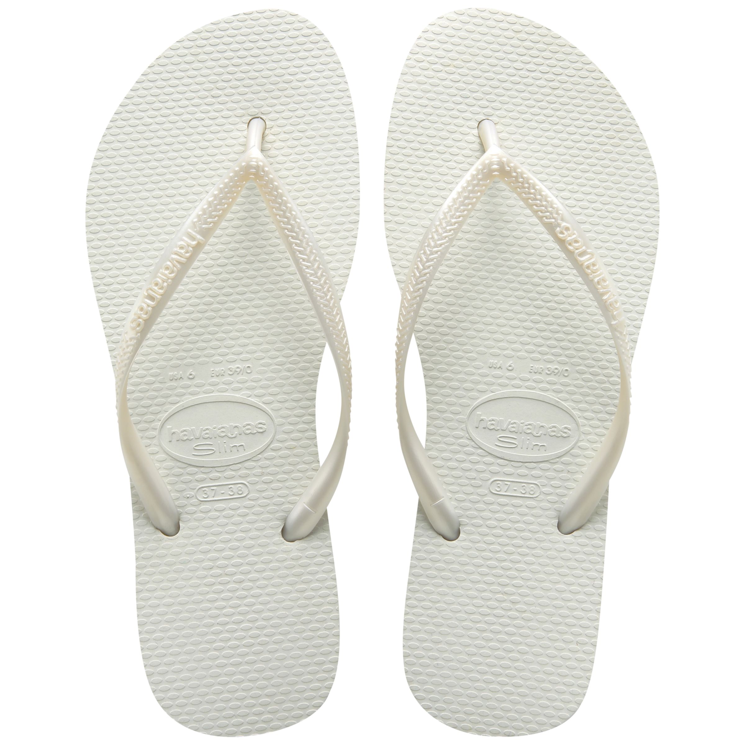 Havaianas Slim Flip Flops, White at John Lewis & Partners