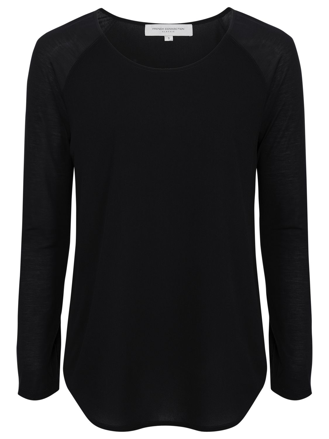 French Connection Classic Polly Long Sleeve T-Shirt, Black at John ...