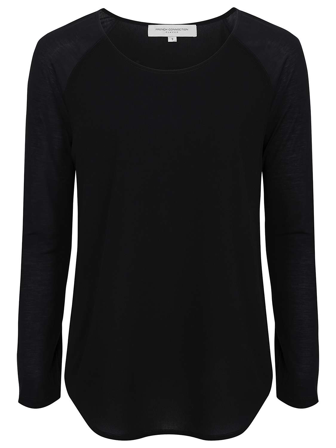 French Connection Classic Polly Long Sleeve T-Shirt, Black at John ...