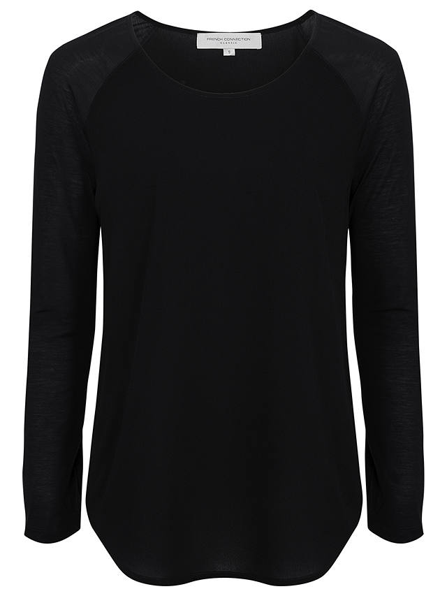 French Connection Classic Polly Long Sleeve T-Shirt, Black