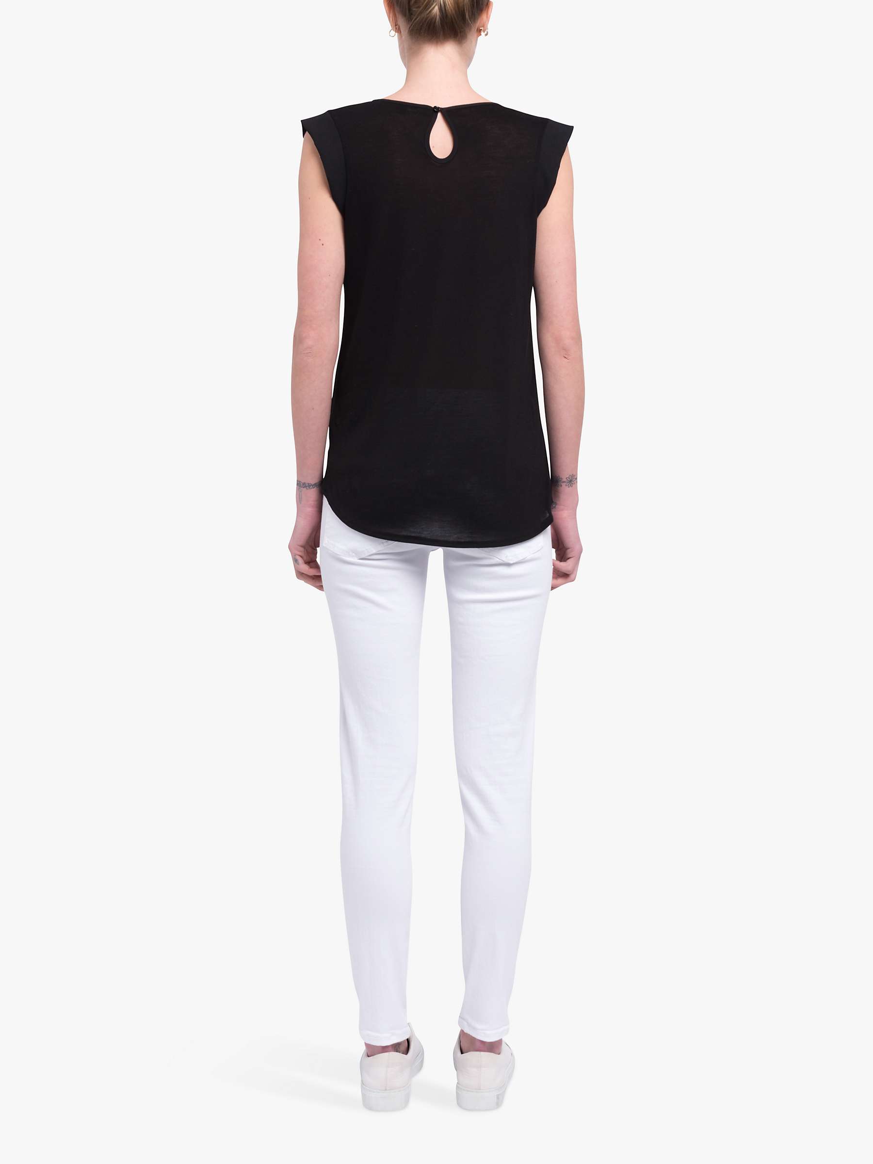 Buy French Connection Classic Polly Plains Capped Sleeve T-Shirt Online at johnlewis.com