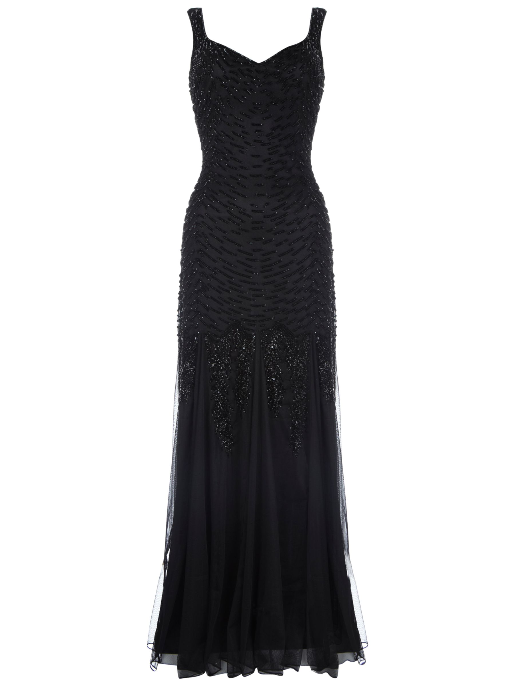 Ariella Serafina Sequin Floor Length Dress, Black at John Lewis & Partners