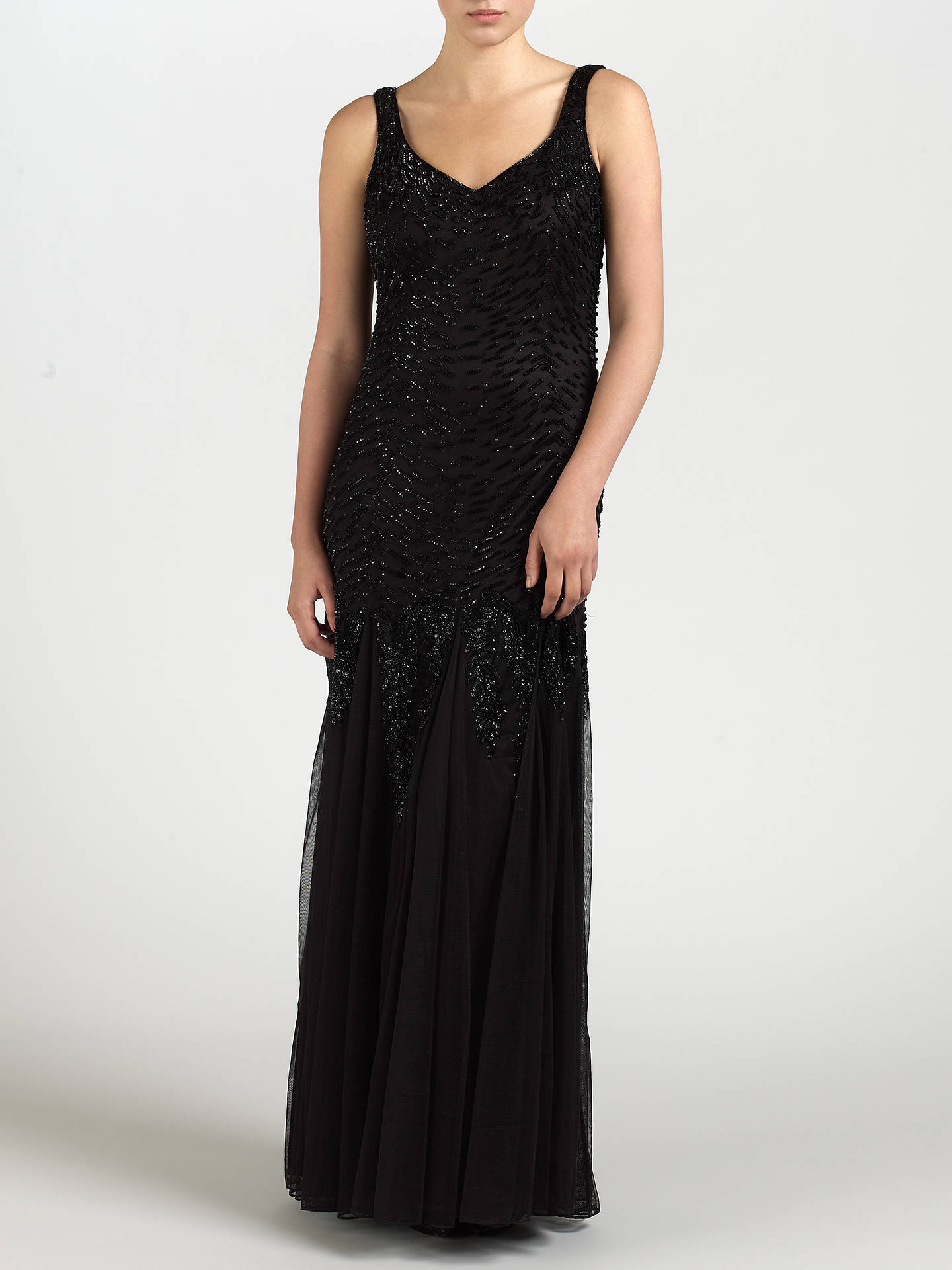Ariella Serafina Sequin Floor Length Dress, Black at John Lewis & Partners