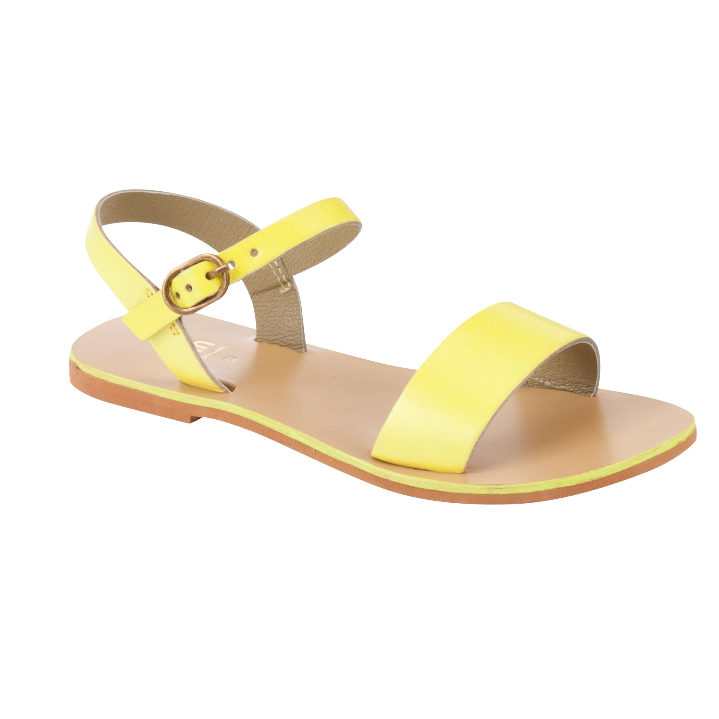 Buy Kin by John Lewis Leather Sandals, Yellow Online at johnlewis.com