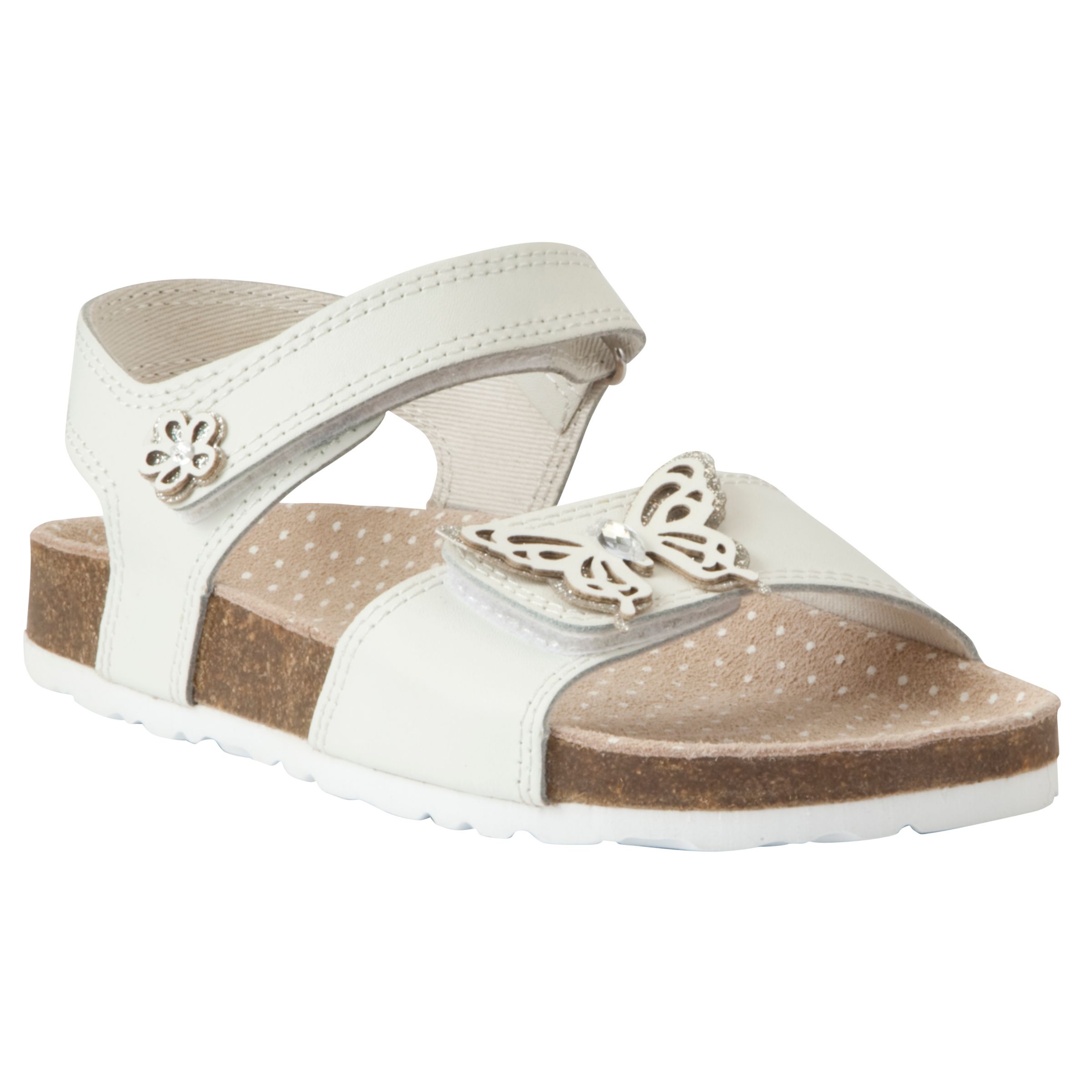 Buy John Lewis Girl Oriole Butterfly Sandals, White Online at johnlewis.com