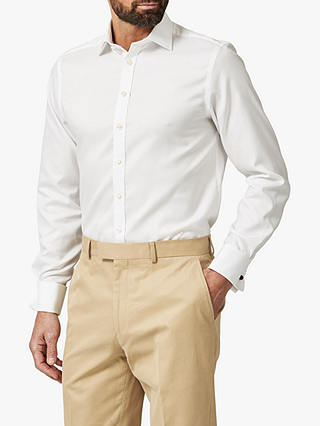 Chester by Chester Barrie Oxford Tailored Long Sleeve Shirt, White