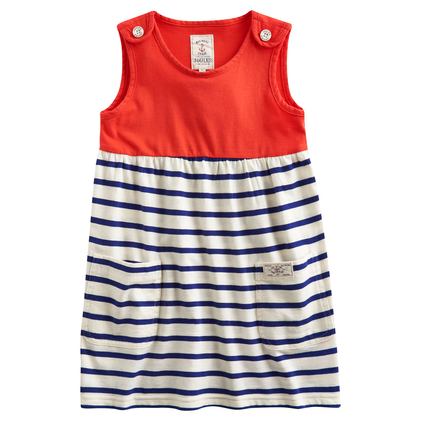 Buy Little Joule Girls' Katy Half Stripe Jersey Dress, Pink Online at ...
