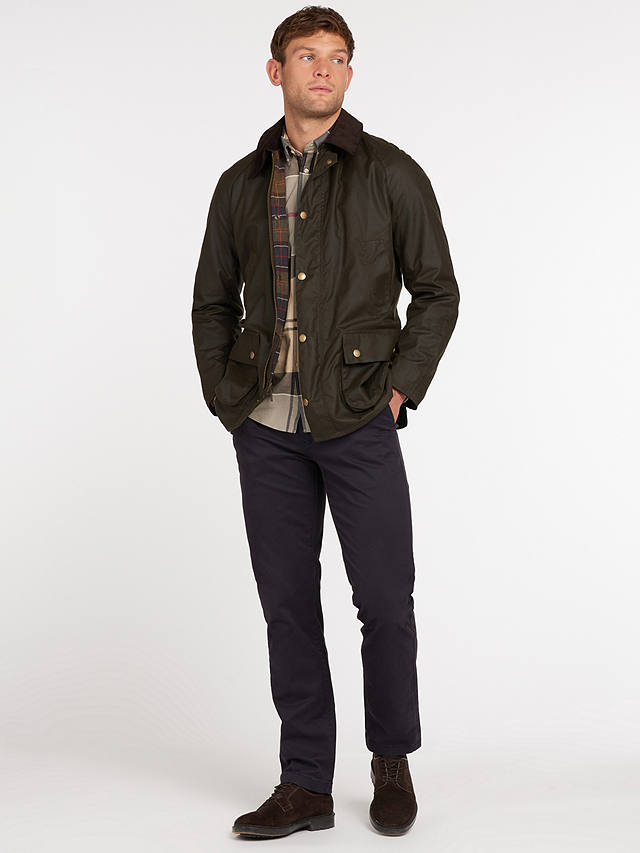 Barbour Ashby Waxed Cotton Field Jacket, Olive