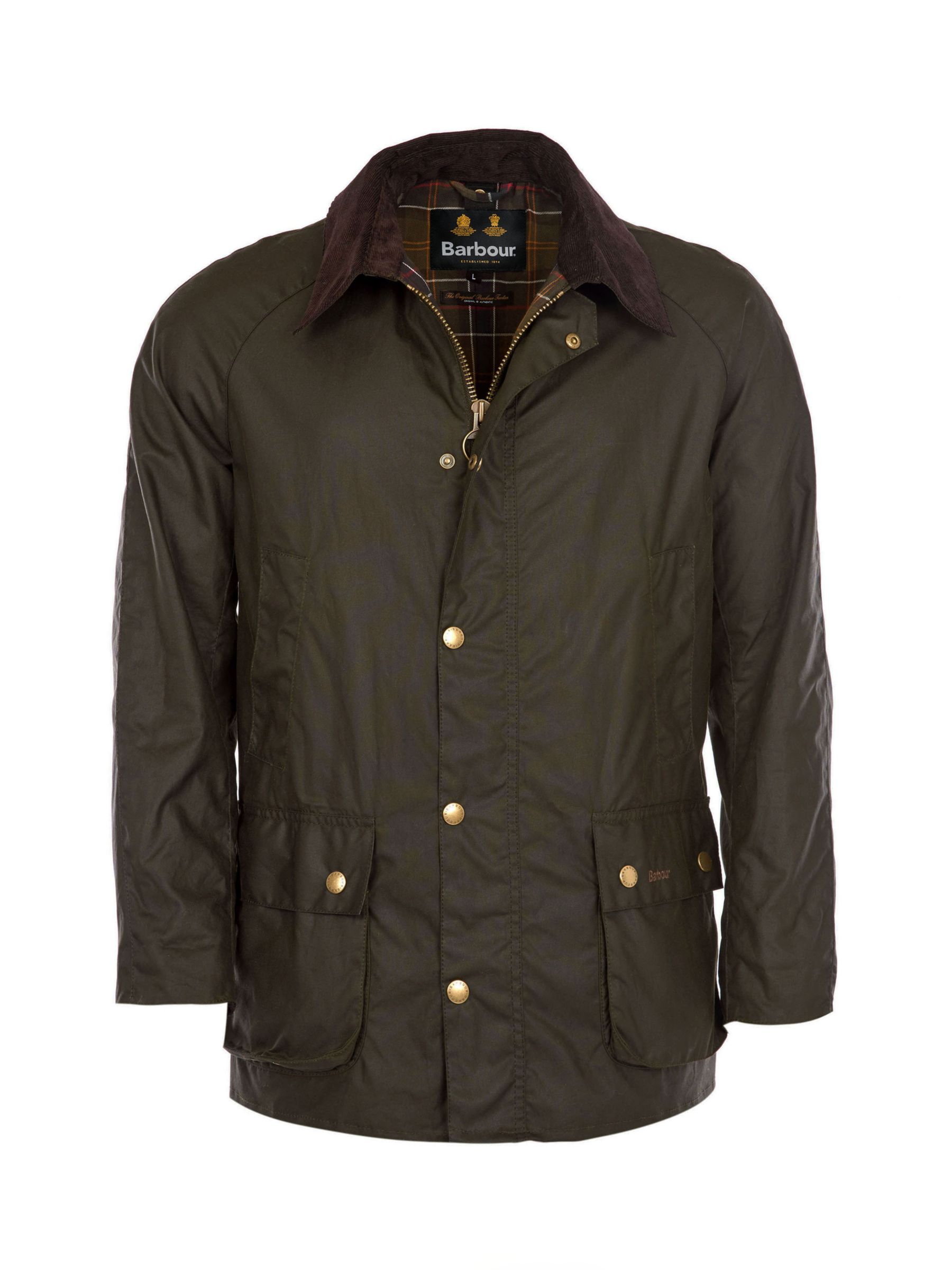 Barbour Lifestyle Ashby Waxed Cotton Field Jacket, Olive at John Lewis ...