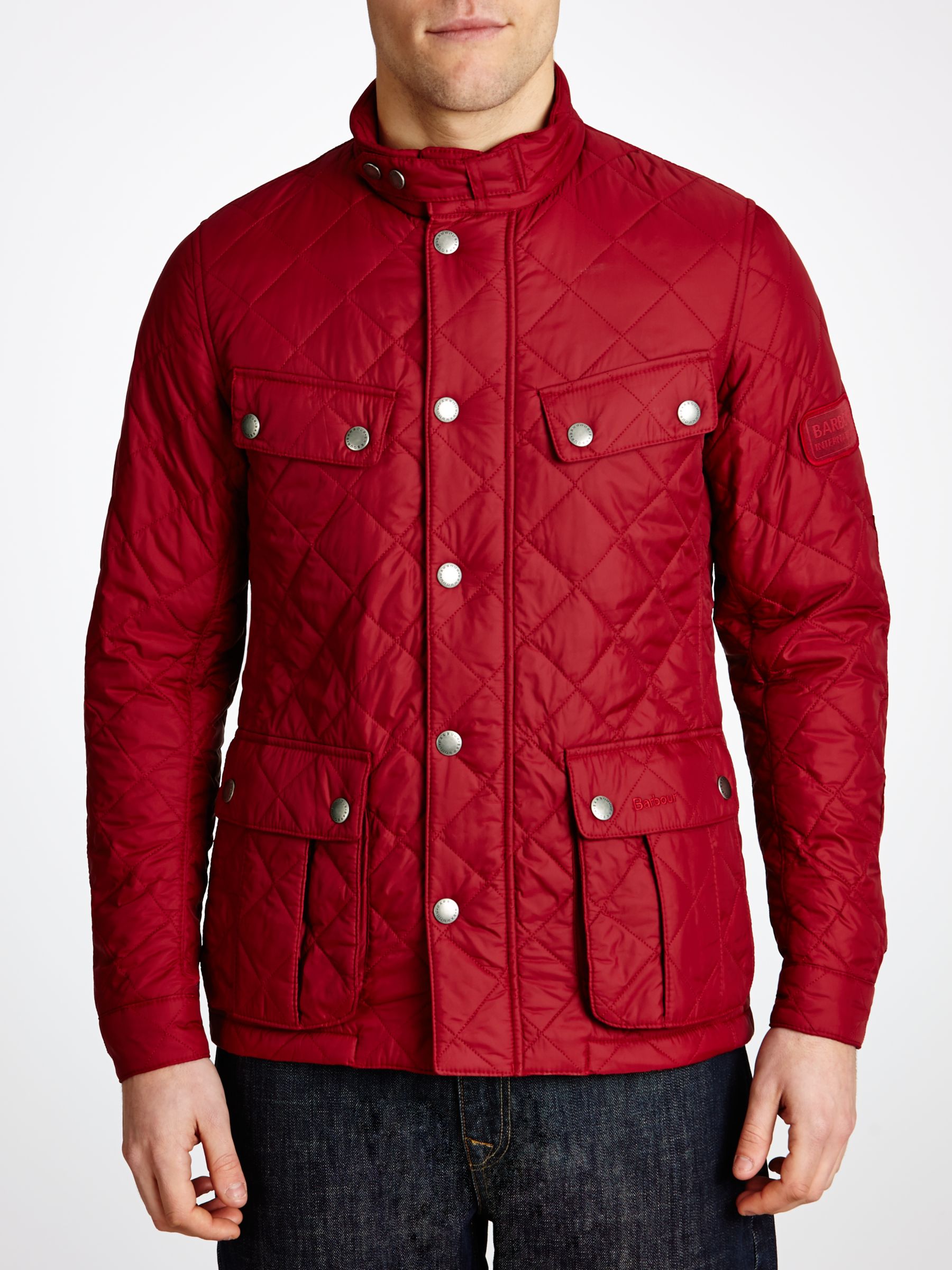 barbour red quilted jacket