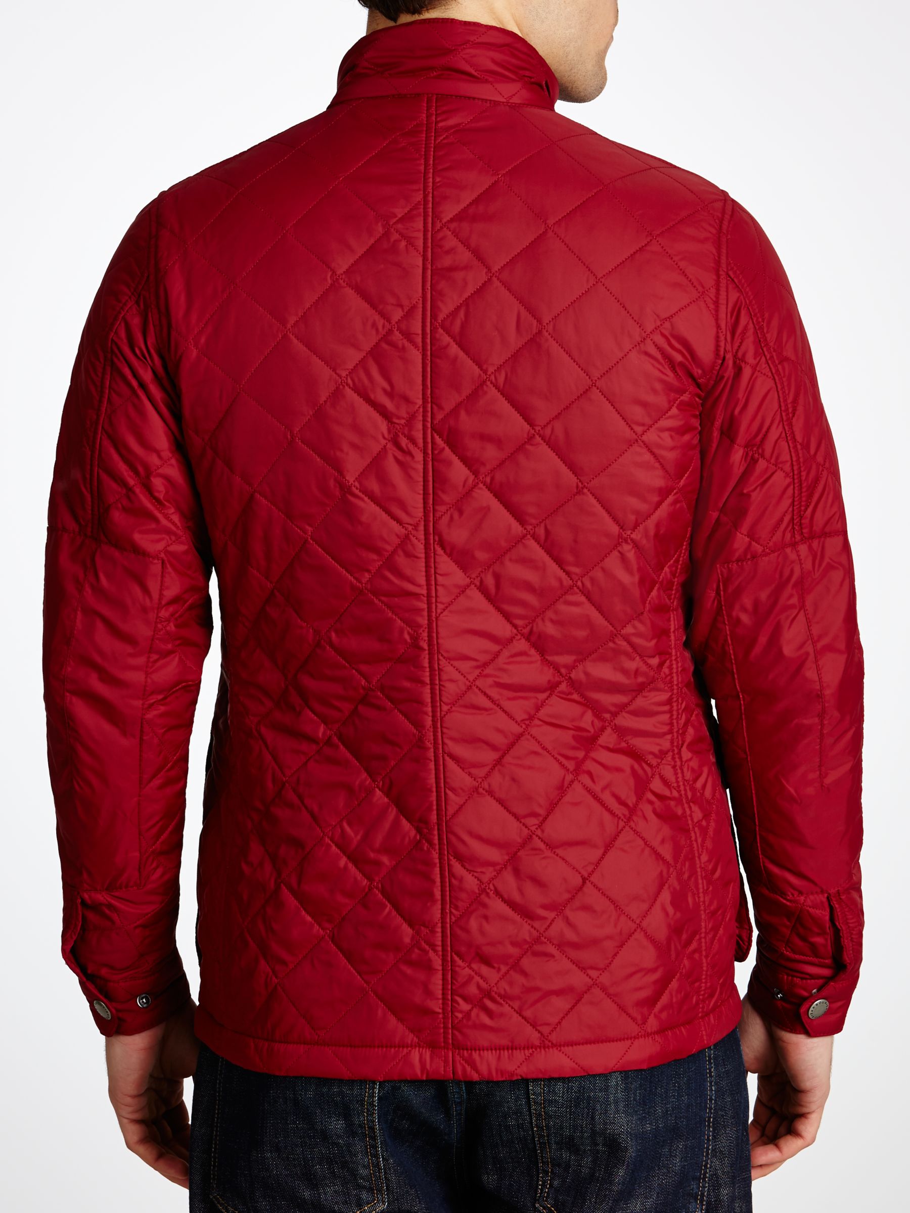 red barbour quilted jacket
