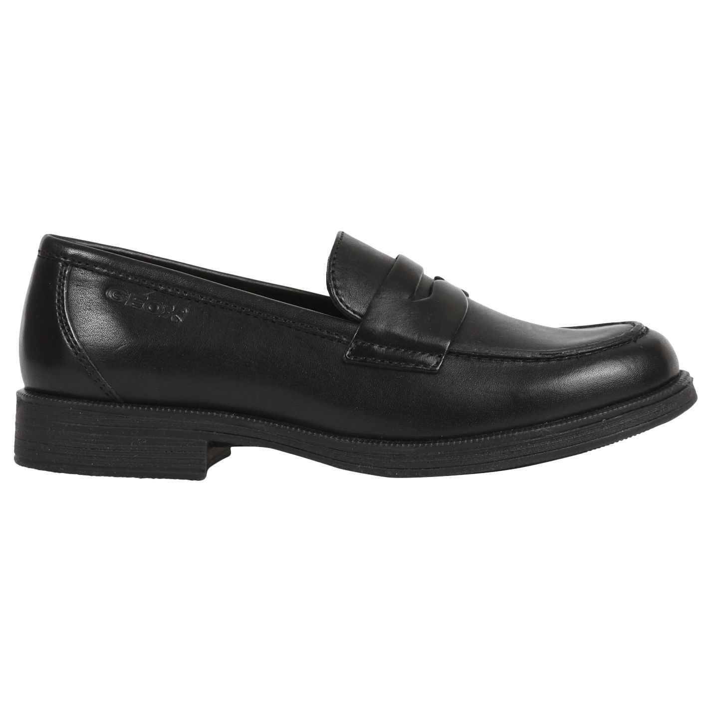 Geox Agata Leather Shoes, Black at John Lewis & Partners