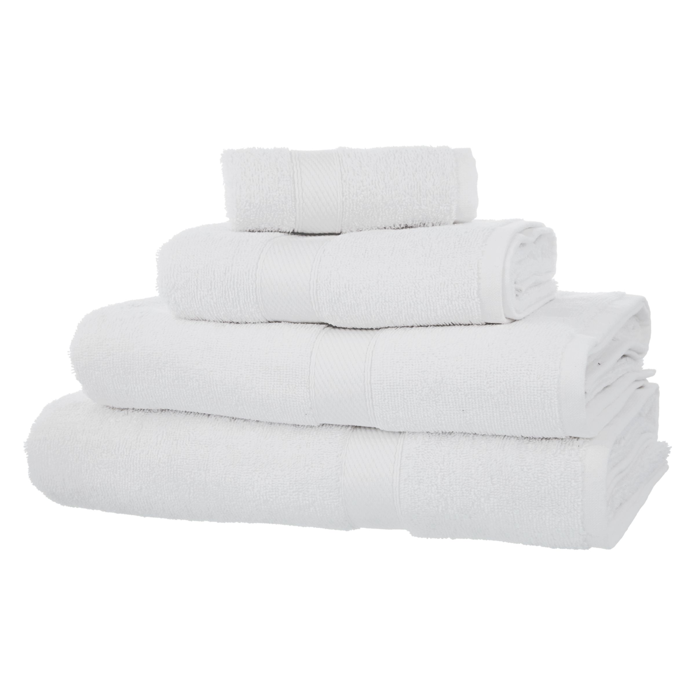John Lewis & Partners The Basics Bath Towel, White