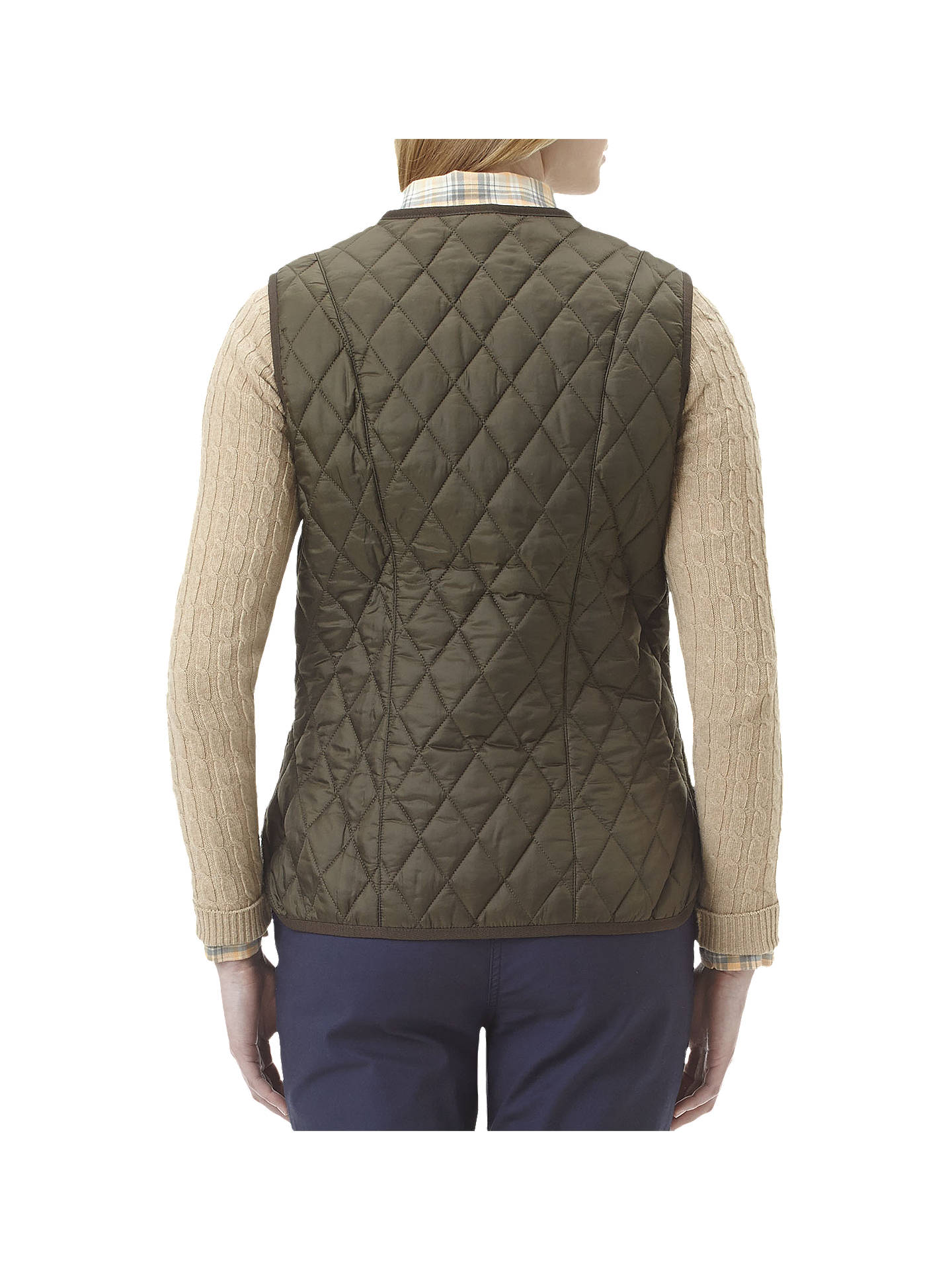 Barbour Betty Liner Gilet, Olive at John Lewis & Partners