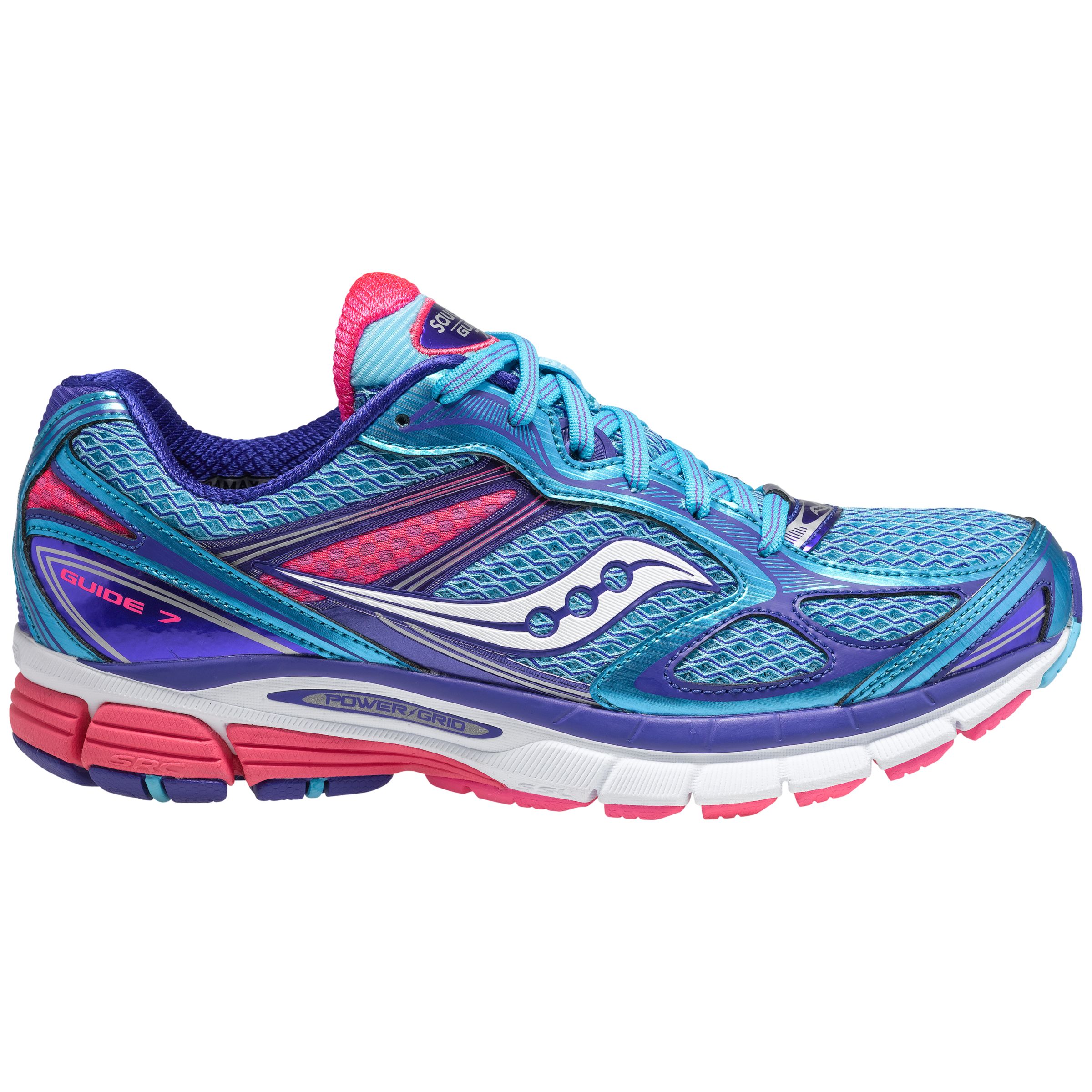 Saucony Guide 7 Women's Running Shoes, Blue/Pink at John Lewis \u0026 Partners