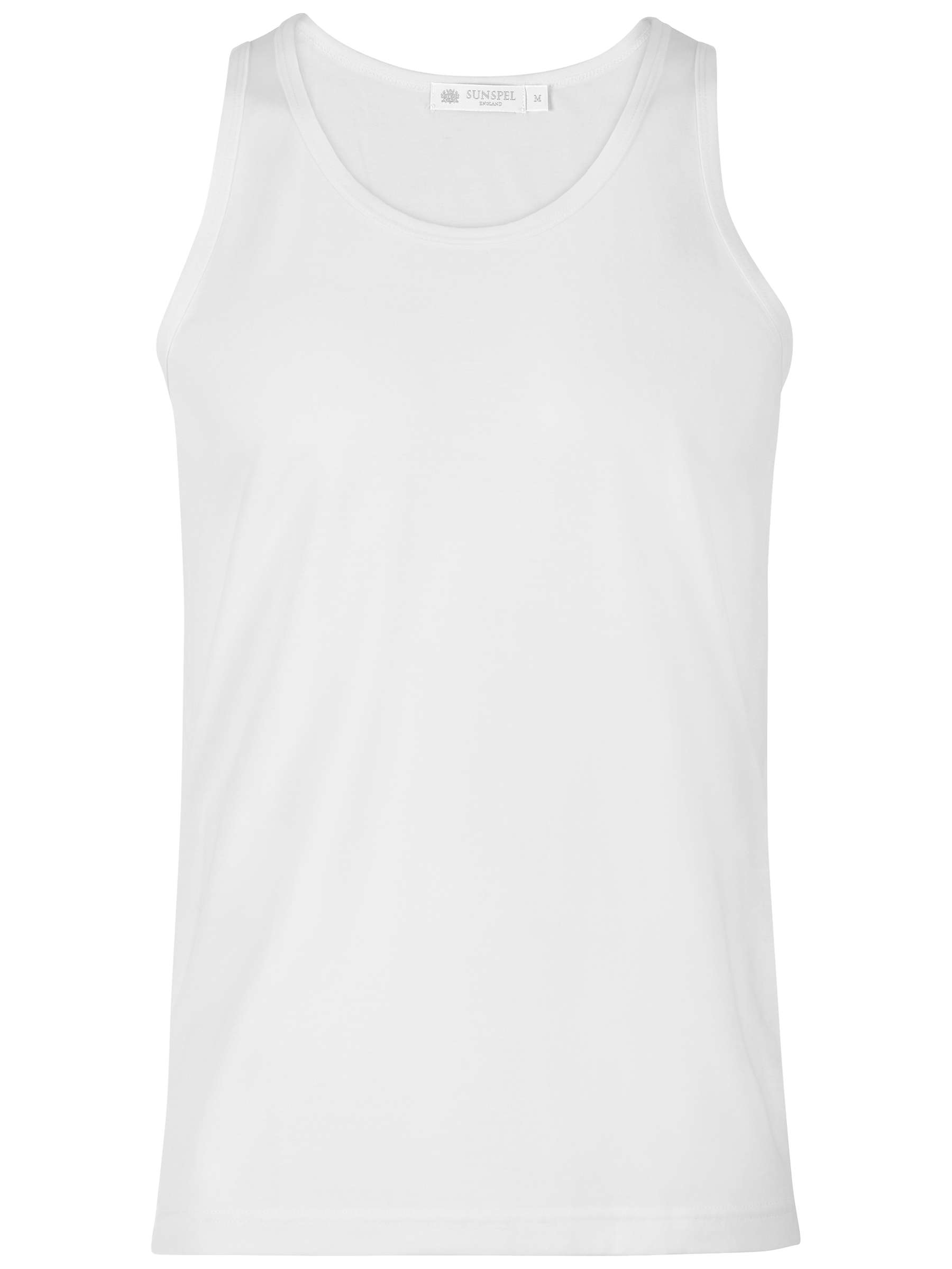 Buy Sunspel Superfine Egyptian Cotton Vest, White Online at johnlewis.com