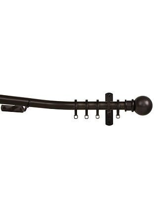 John Lewis Made to Measure Classic Bay Bend Curtain Pole, Ball Finial
