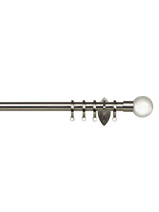 John Lewis Made to Measure Contemporary Straight Curtain Pole, Crystal Ball Finial