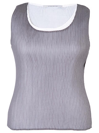Chesca Reversible Pleated Camisole, Grey/Ivory