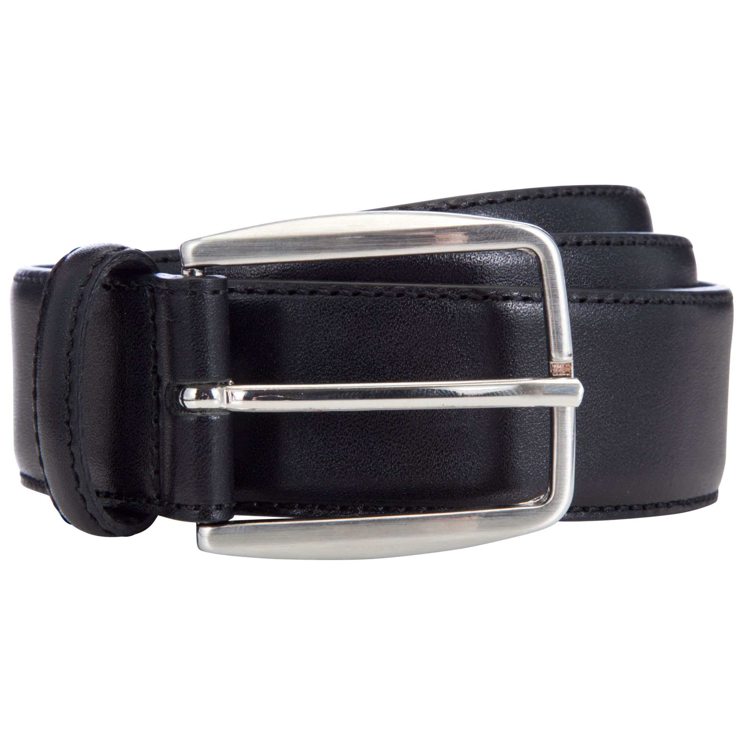 John Lewis & Partners Made in Italy Leather Belt, Black, L