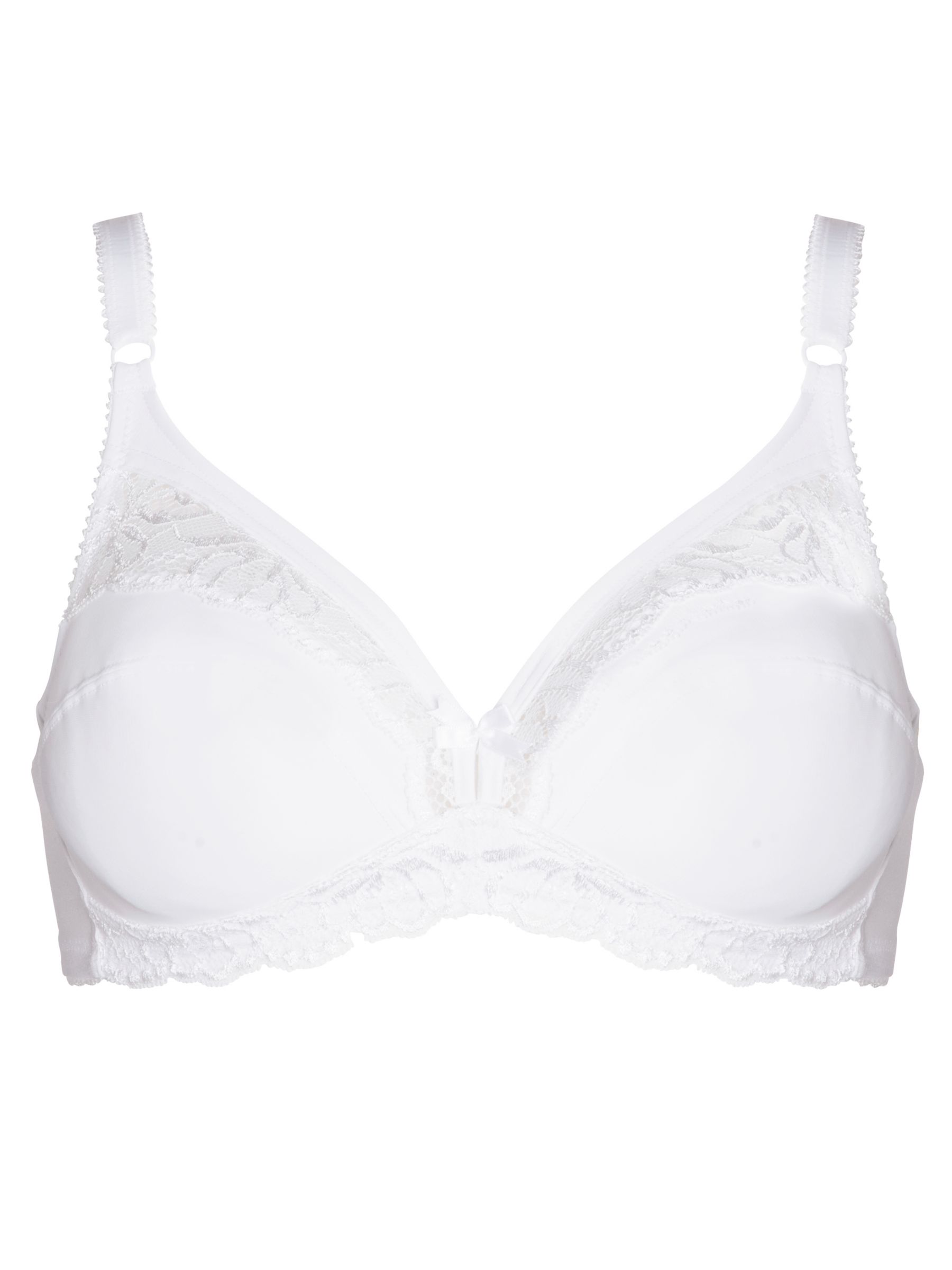John Lewis & Partners Lauren Lace Non Wired Non Padded Bra | White at ...