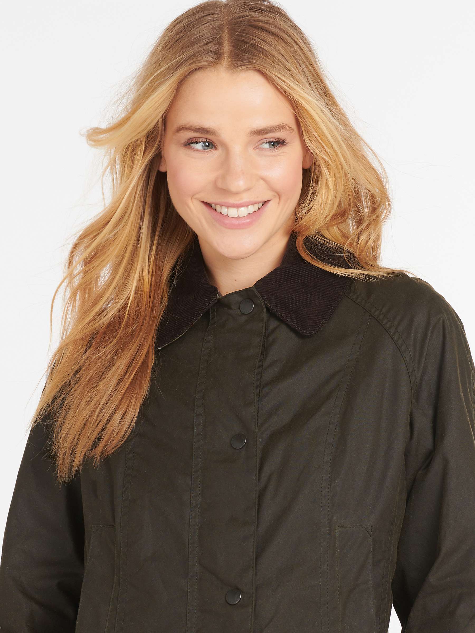 Buy Barbour Classic Beadnell Waxed Jacket, Olive Online at johnlewis.com