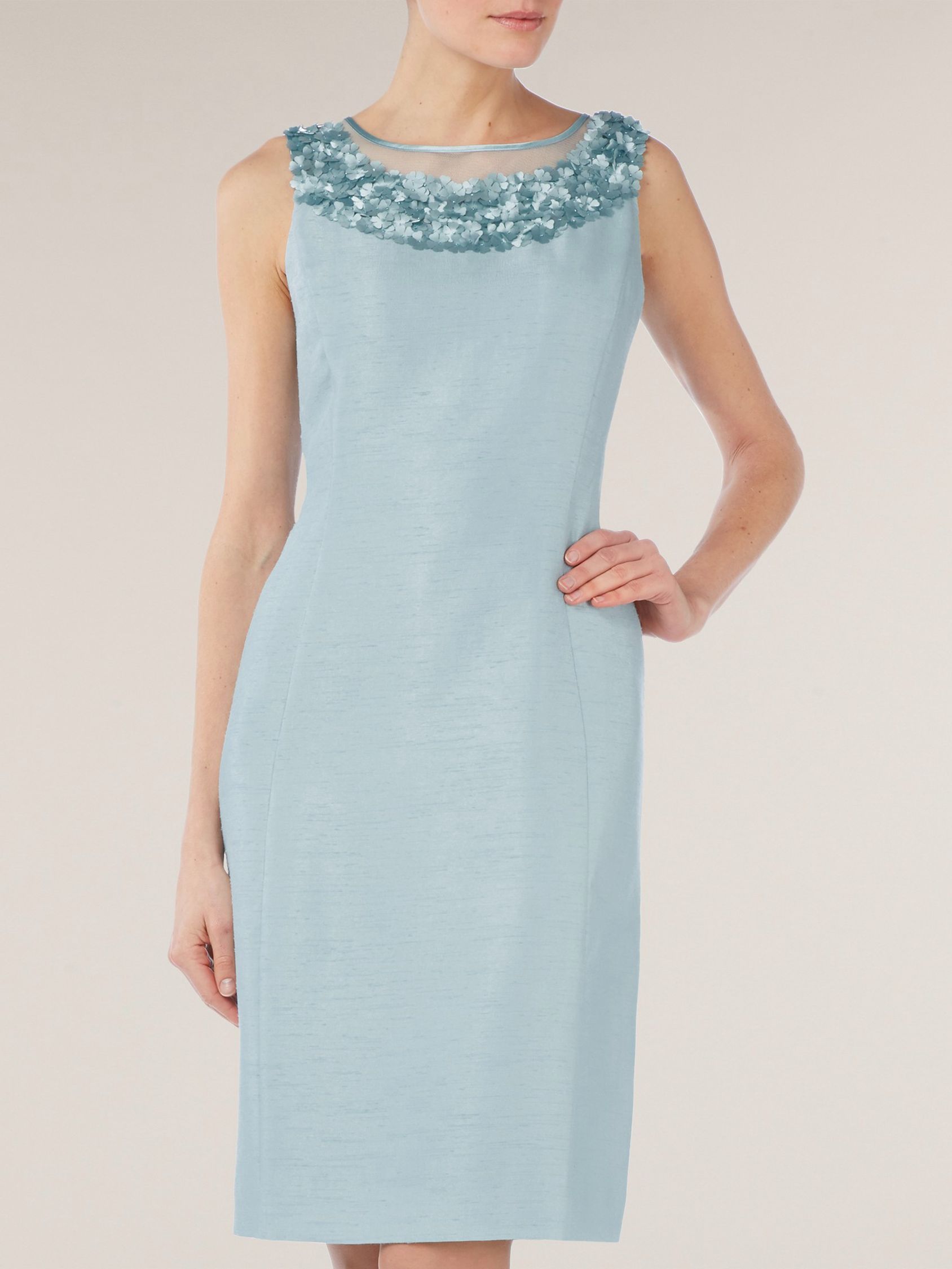Jacques Vert Floral Detail Shift Dress, Blue at John Lewis & Partners