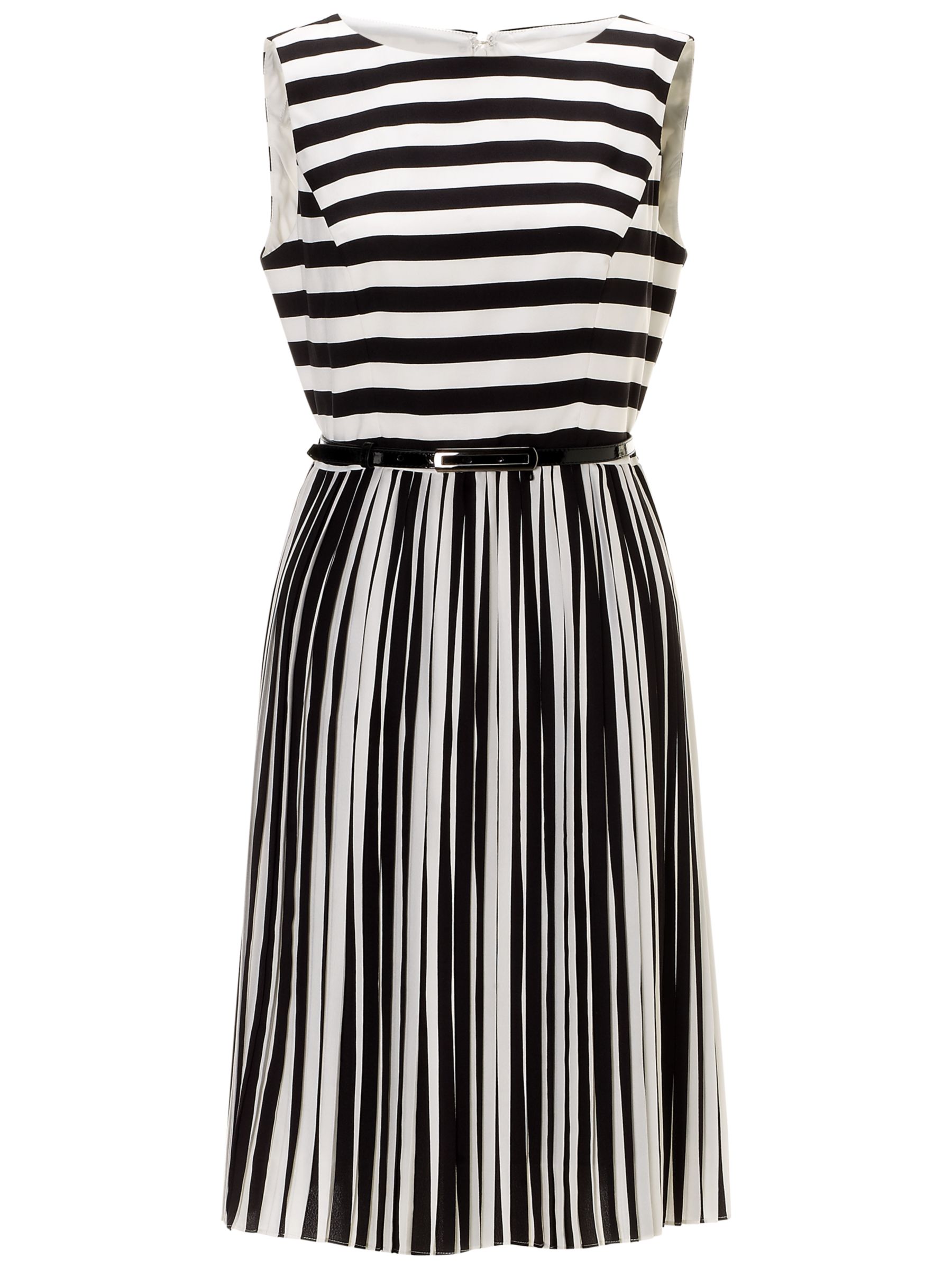 Adrianna Papell Stripe Chiffon Dress, Black/White