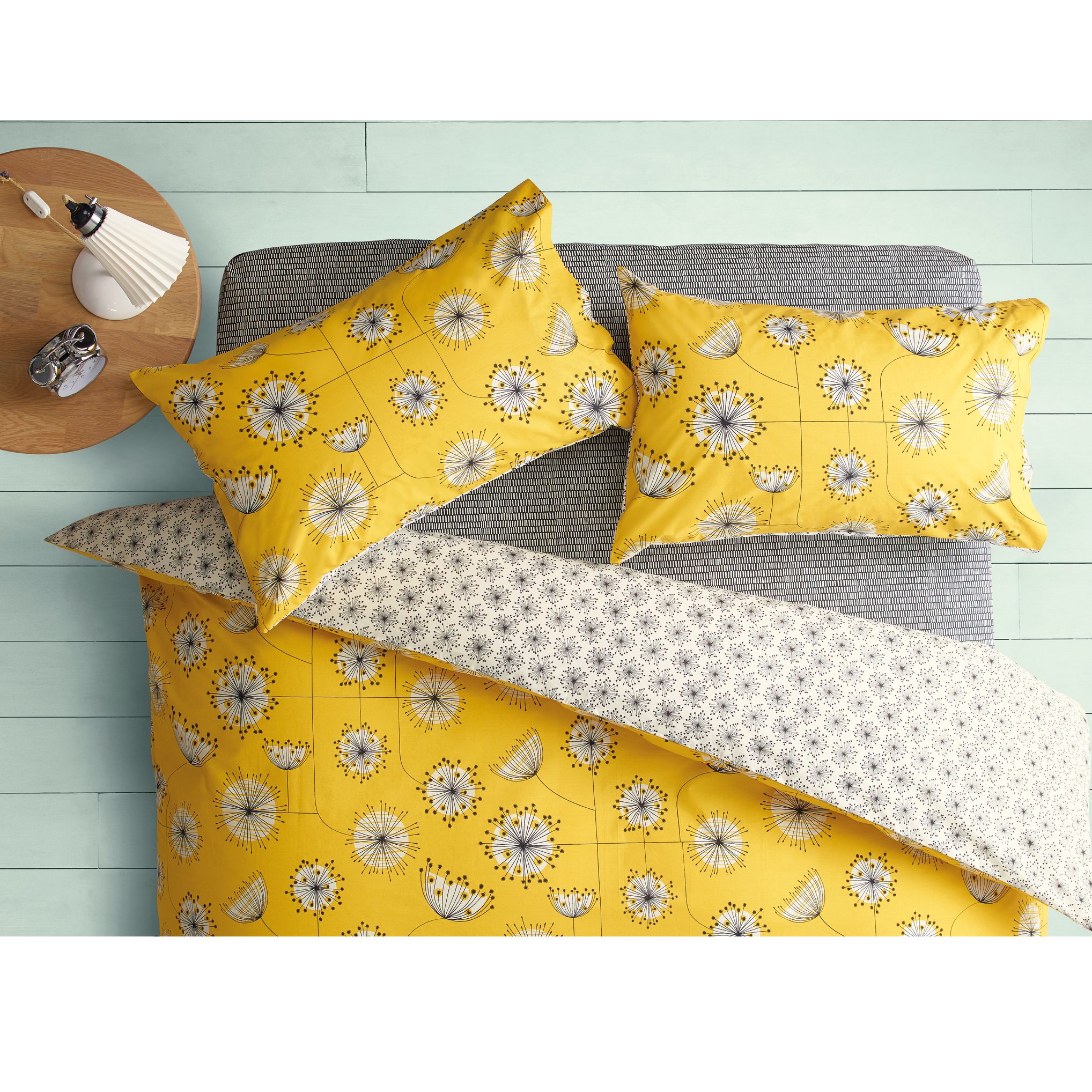 MissPrint Home Dandelion Mobile Cotton Duvet Cover and Pillowcase Set, Yellow