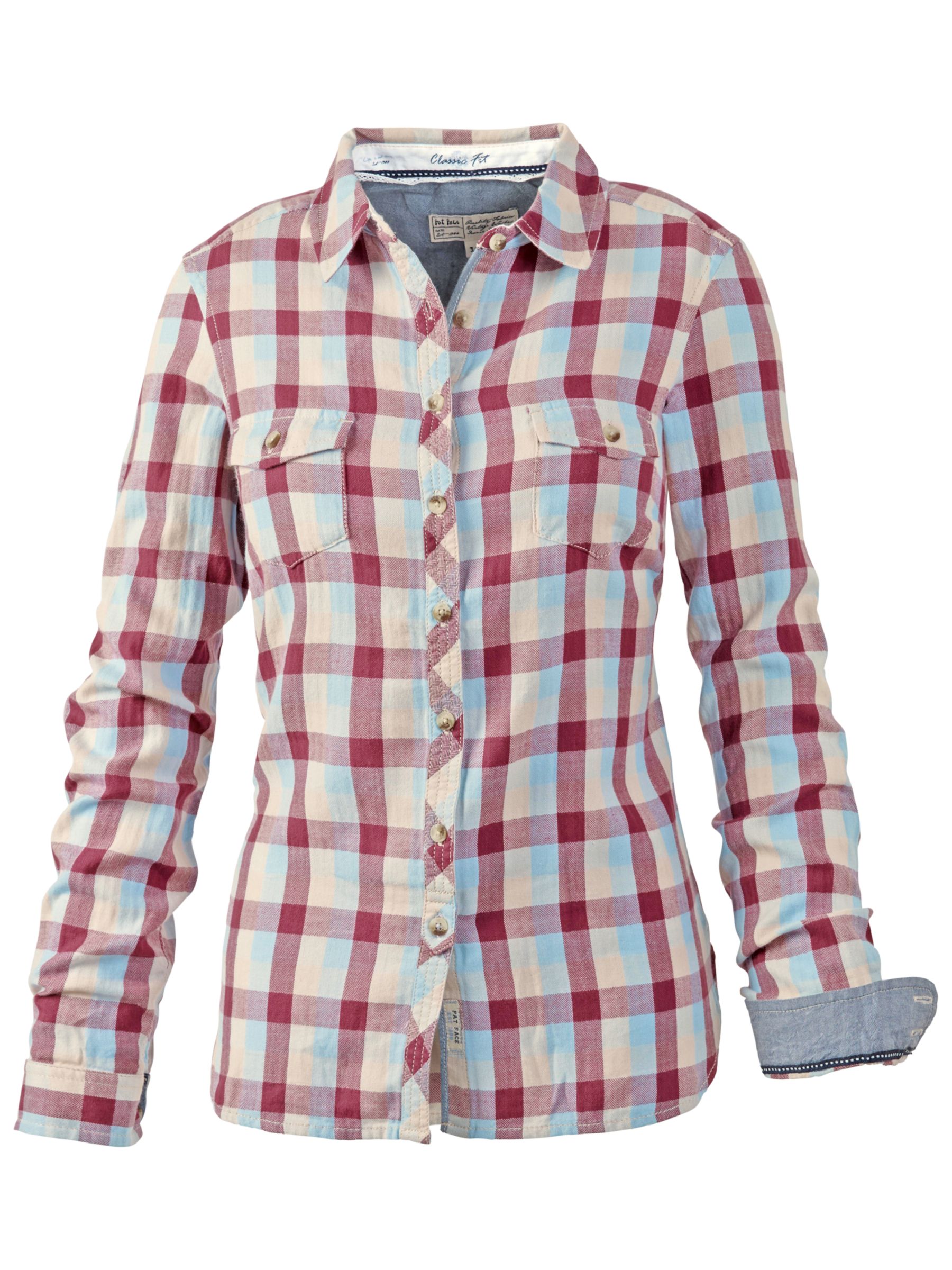 Buy Fat Face Classic Fit Check Shirt, Rouge Online at johnlewis.com