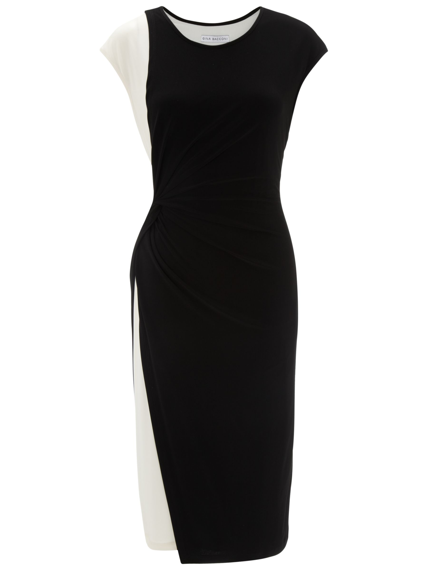 Gina Bacconi Jersey Layer Dress, Black-Chalk