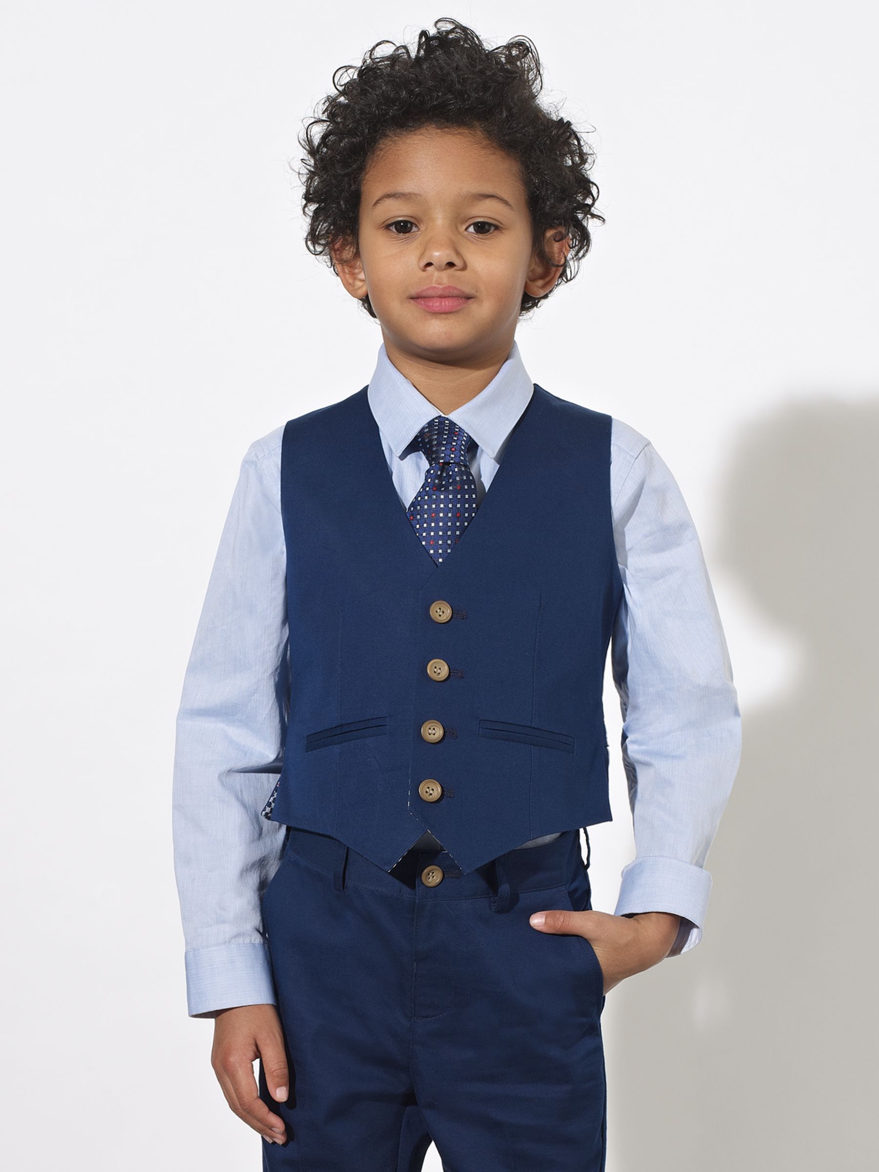 John Lewis Heirloom Collection Boys' Waistcoat, Blue