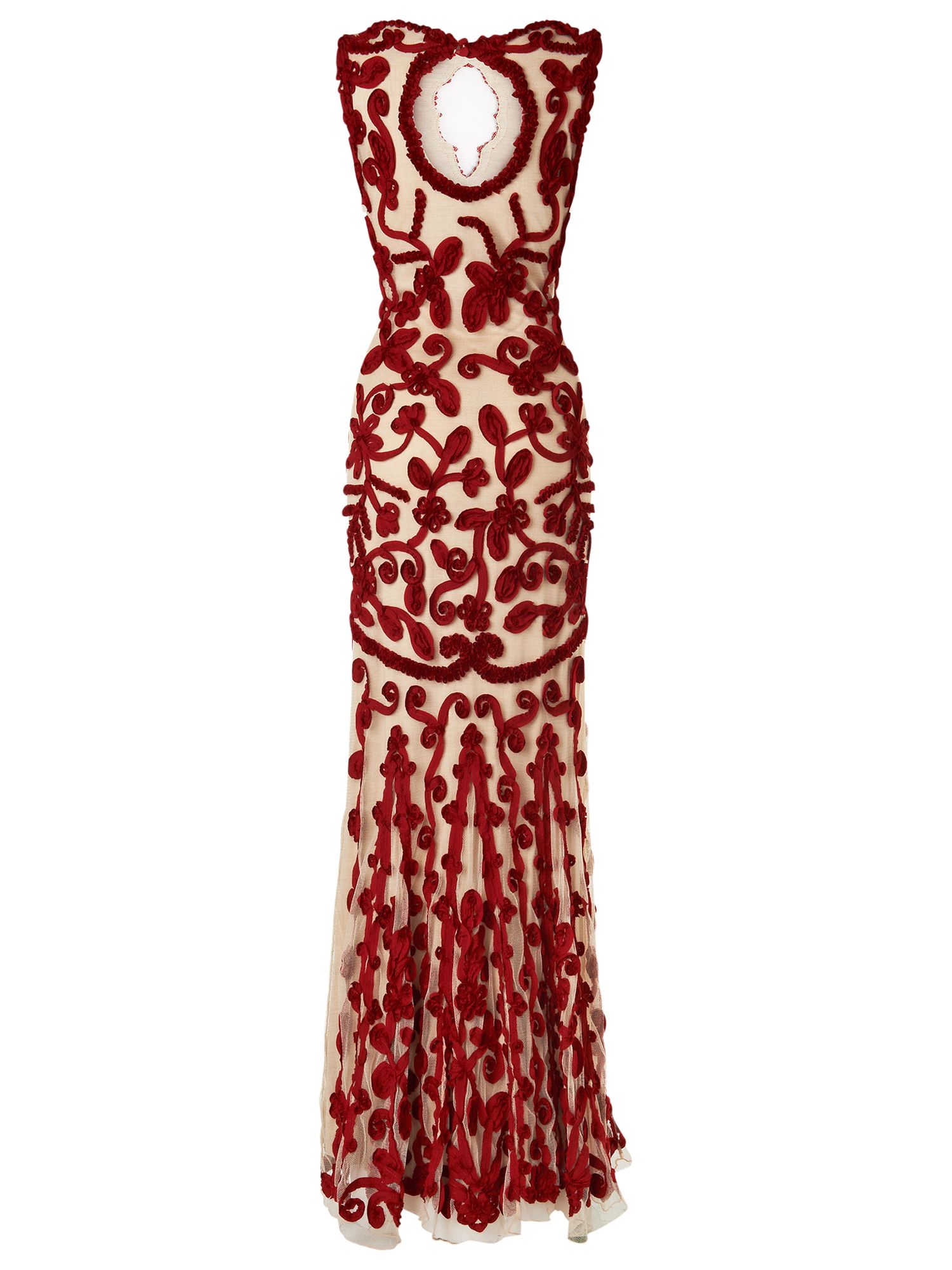 Phase Eight Collection 8 Mayfair Tapework Full Length Dress, Scarlet ...