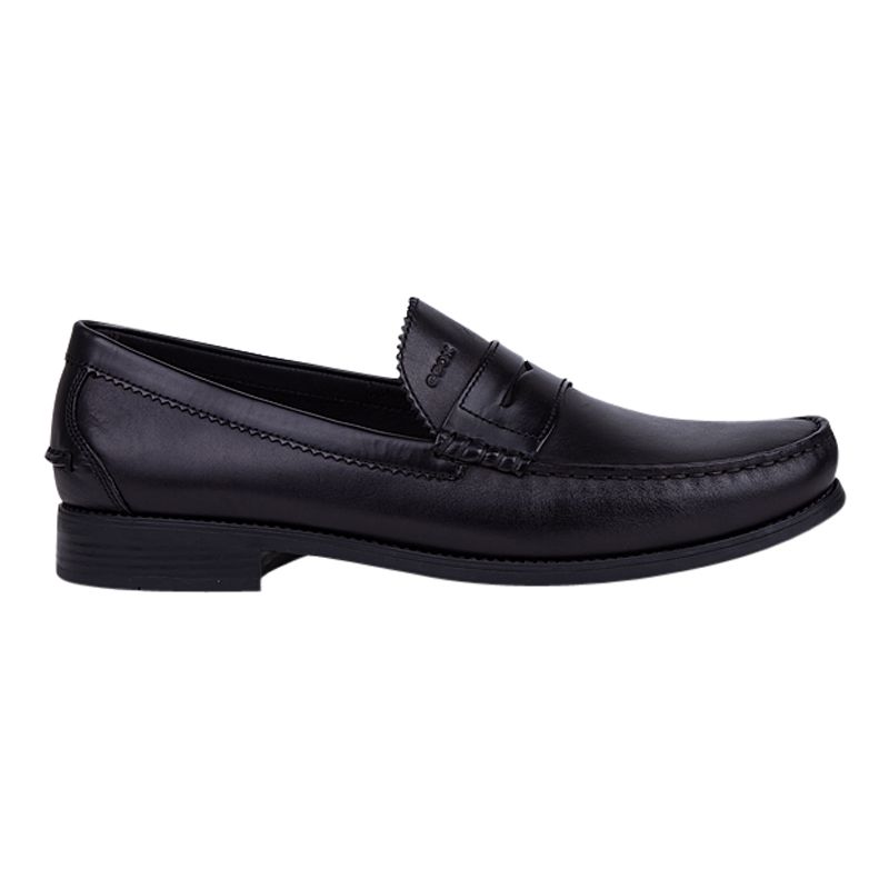 Geox Damon Leather Penny Loafers, Black