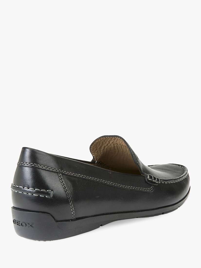 Geox Simon Leather Moccasins, Black at John Lewis & Partners