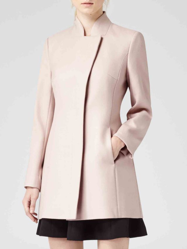 Reiss Mandarin Collar Regale Coat, Blush